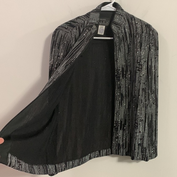 ALEX Evenings Petite zipper light jacket/ blazer, Size MP - sparkles! - Picture 3 of 8